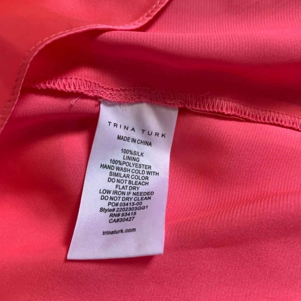 NWT Trina Turk Pink Silk Layered Halter Jeweled Neck Midi Dress